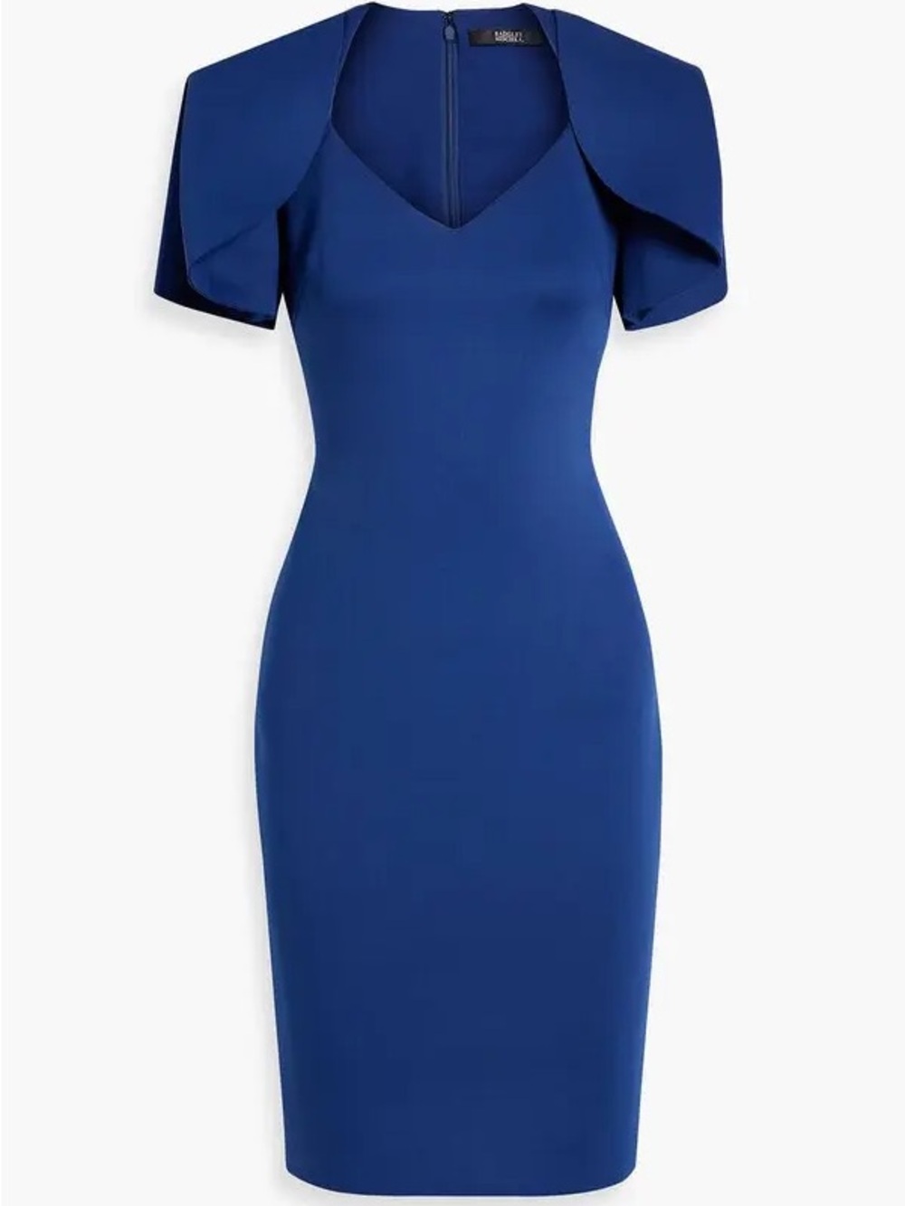 Badgley Mischka NEW Cobalt Blue Midi Sheath Dress with Cape Sleeves